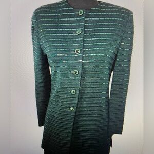 St. John Green Knit Top